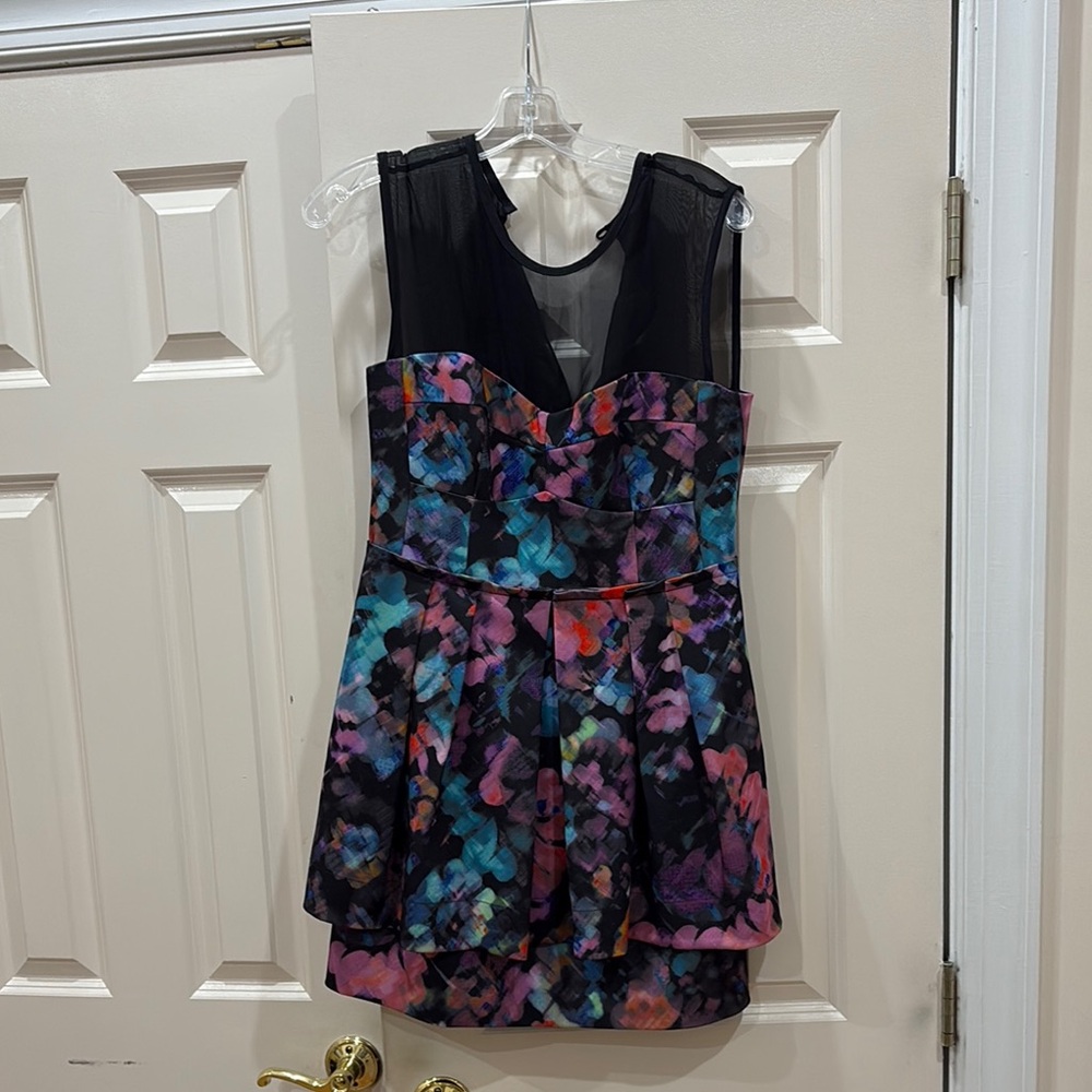 Nanette Lepore Black and Multicolor Floral Dress